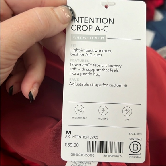 Athleta Intention Crop A-C, Size Medium, Like New! - Picture 3 of 8